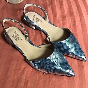 Brand New Franco Sarto metallic snake skin flats